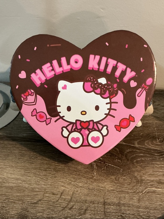 Hello Kitty Handbags - Hello Kitty Sanrio Pink & Brown Heart Box Pencil Pouch Stickers Figures NEW